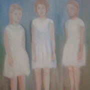 Tre vitkladda flickor